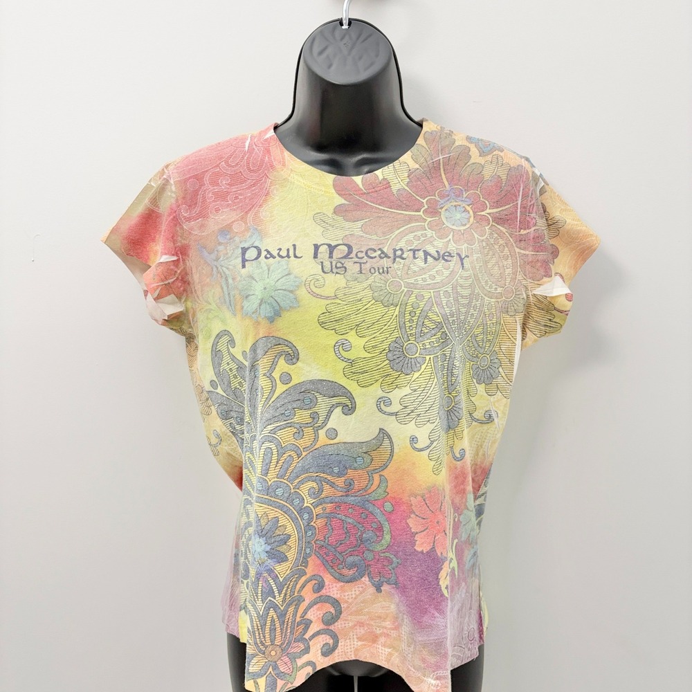 Rare VTG Paul McCartney US Tour Graphic T-Shirt XL Multicolor Distressed